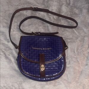 Dooney & Bourke Woven Blue and Brown Crossbody Bag